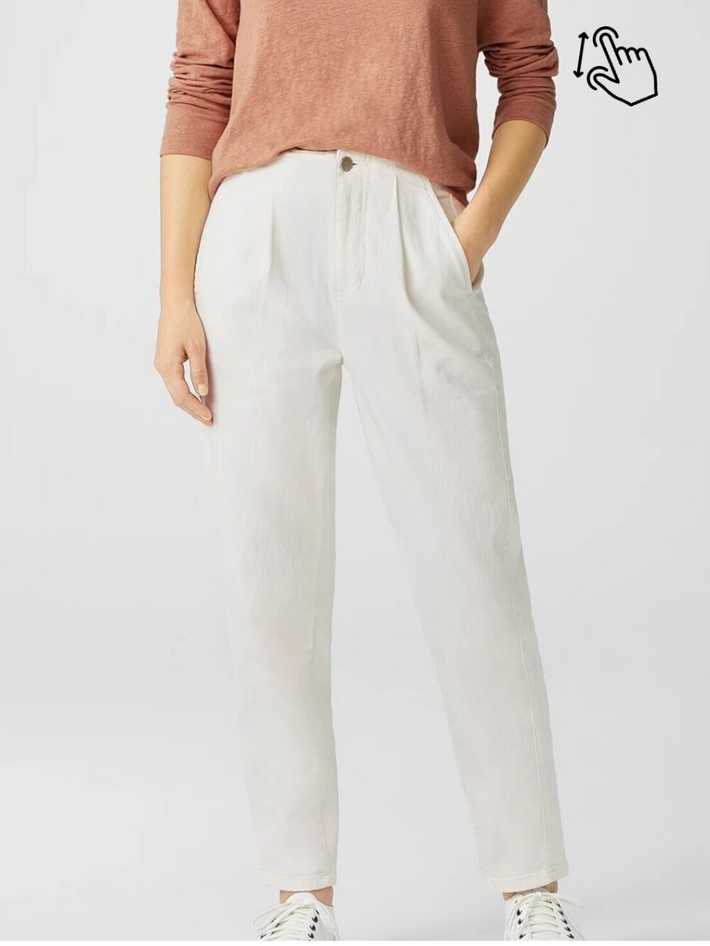 NWT Eileen Fisher Undyed Organic Cotton Denim Tapered Pant